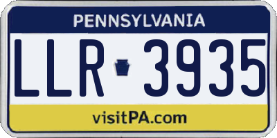 PA license plate LLR3935