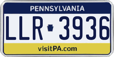 PA license plate LLR3936