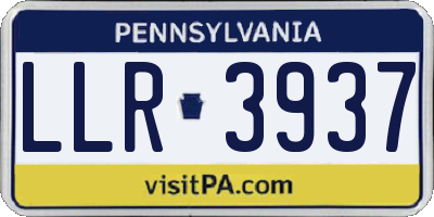 PA license plate LLR3937