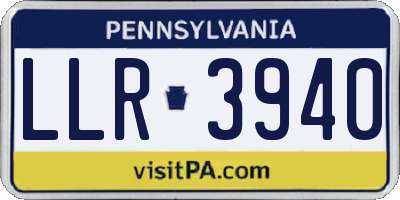 PA license plate LLR3940