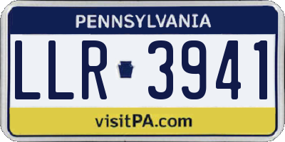 PA license plate LLR3941