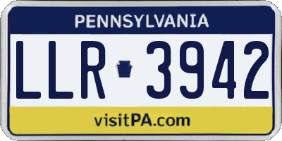 PA license plate LLR3942