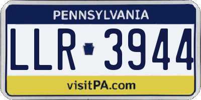 PA license plate LLR3944