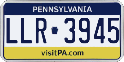 PA license plate LLR3945