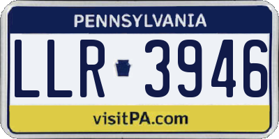 PA license plate LLR3946