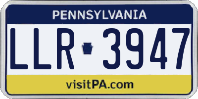 PA license plate LLR3947