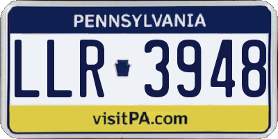 PA license plate LLR3948