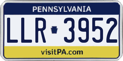 PA license plate LLR3952