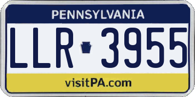 PA license plate LLR3955