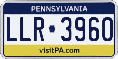 PA license plate LLR3960