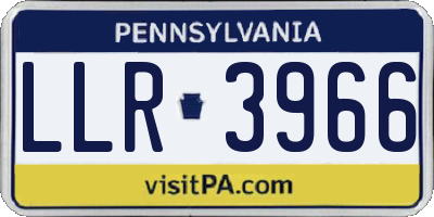 PA license plate LLR3966