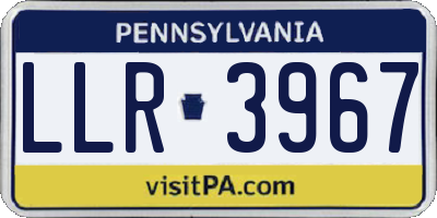 PA license plate LLR3967