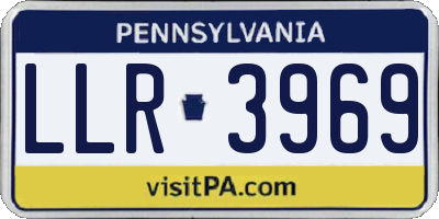 PA license plate LLR3969