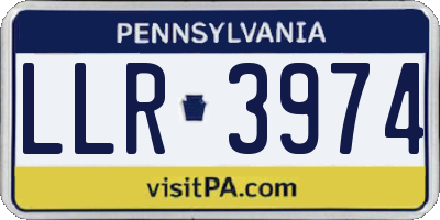 PA license plate LLR3974