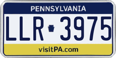 PA license plate LLR3975