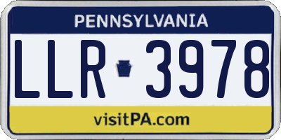 PA license plate LLR3978