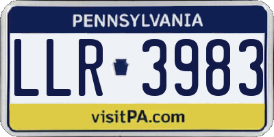 PA license plate LLR3983