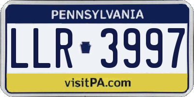 PA license plate LLR3997