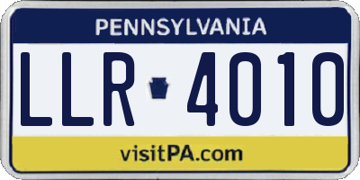 PA license plate LLR4010