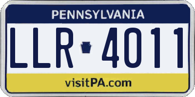 PA license plate LLR4011