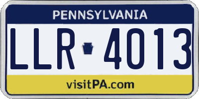 PA license plate LLR4013