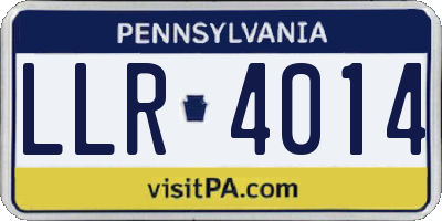 PA license plate LLR4014