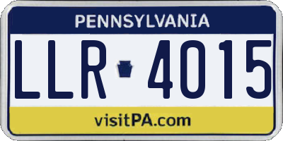 PA license plate LLR4015