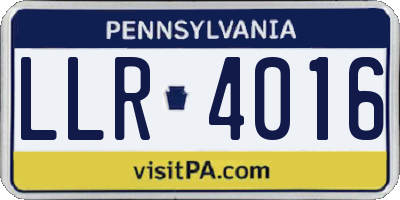 PA license plate LLR4016