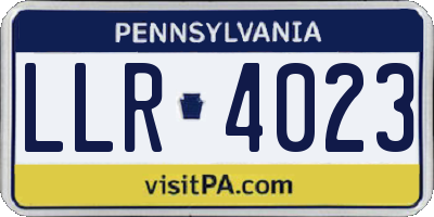 PA license plate LLR4023