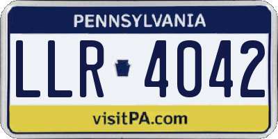 PA license plate LLR4042