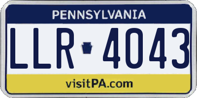 PA license plate LLR4043