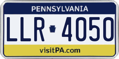 PA license plate LLR4050