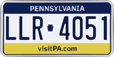 PA license plate LLR4051