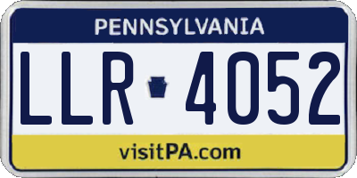 PA license plate LLR4052