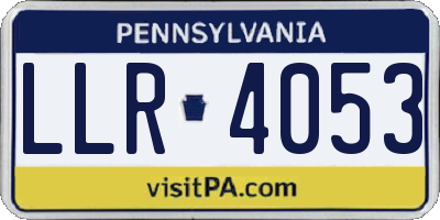 PA license plate LLR4053