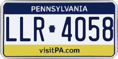 PA license plate LLR4058