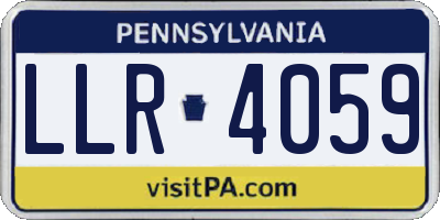 PA license plate LLR4059