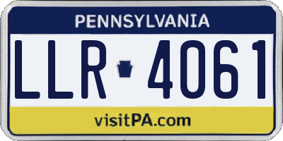 PA license plate LLR4061