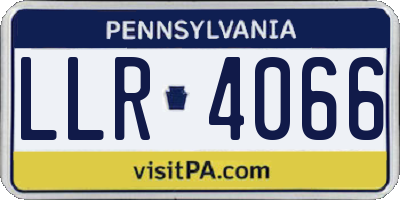 PA license plate LLR4066