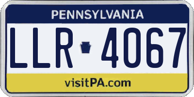 PA license plate LLR4067