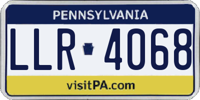 PA license plate LLR4068