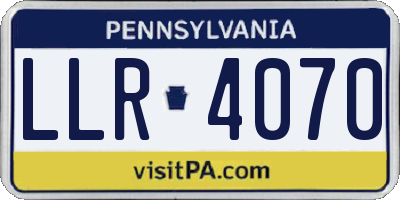 PA license plate LLR4070