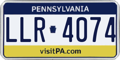 PA license plate LLR4074