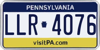 PA license plate LLR4076