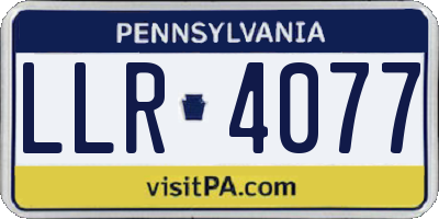 PA license plate LLR4077