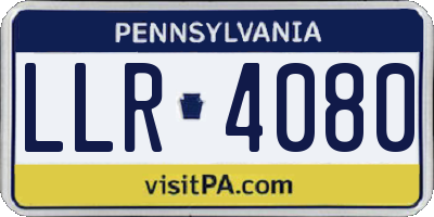 PA license plate LLR4080