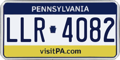 PA license plate LLR4082