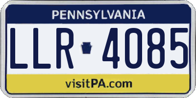 PA license plate LLR4085