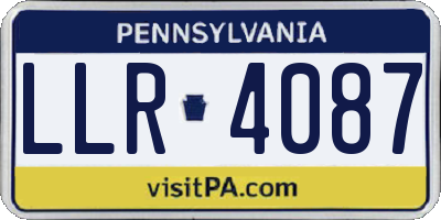 PA license plate LLR4087