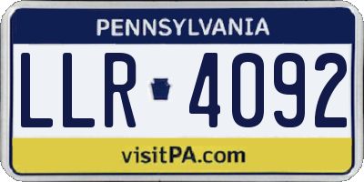 PA license plate LLR4092